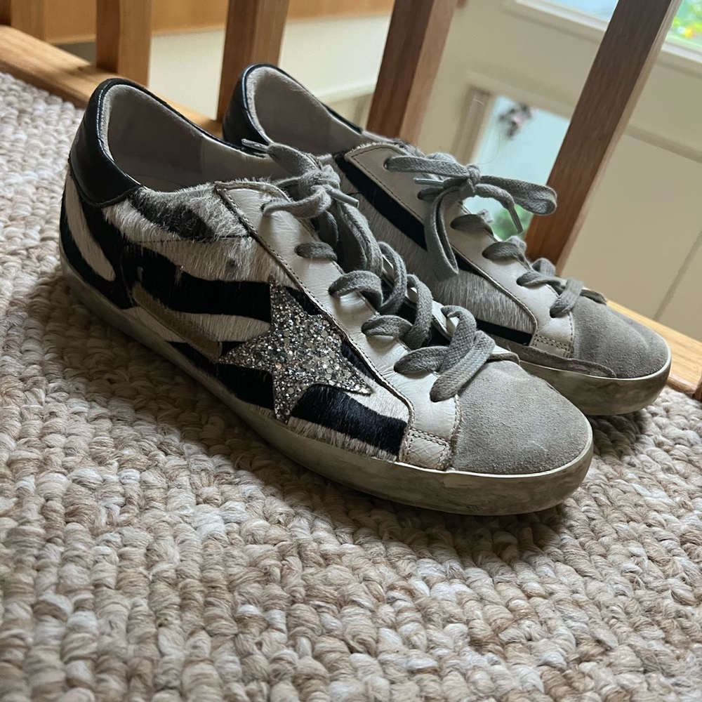 Golden Goose Calf Hair Zebra Glitter 38